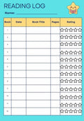 Summer Reading Log for Elementary Students