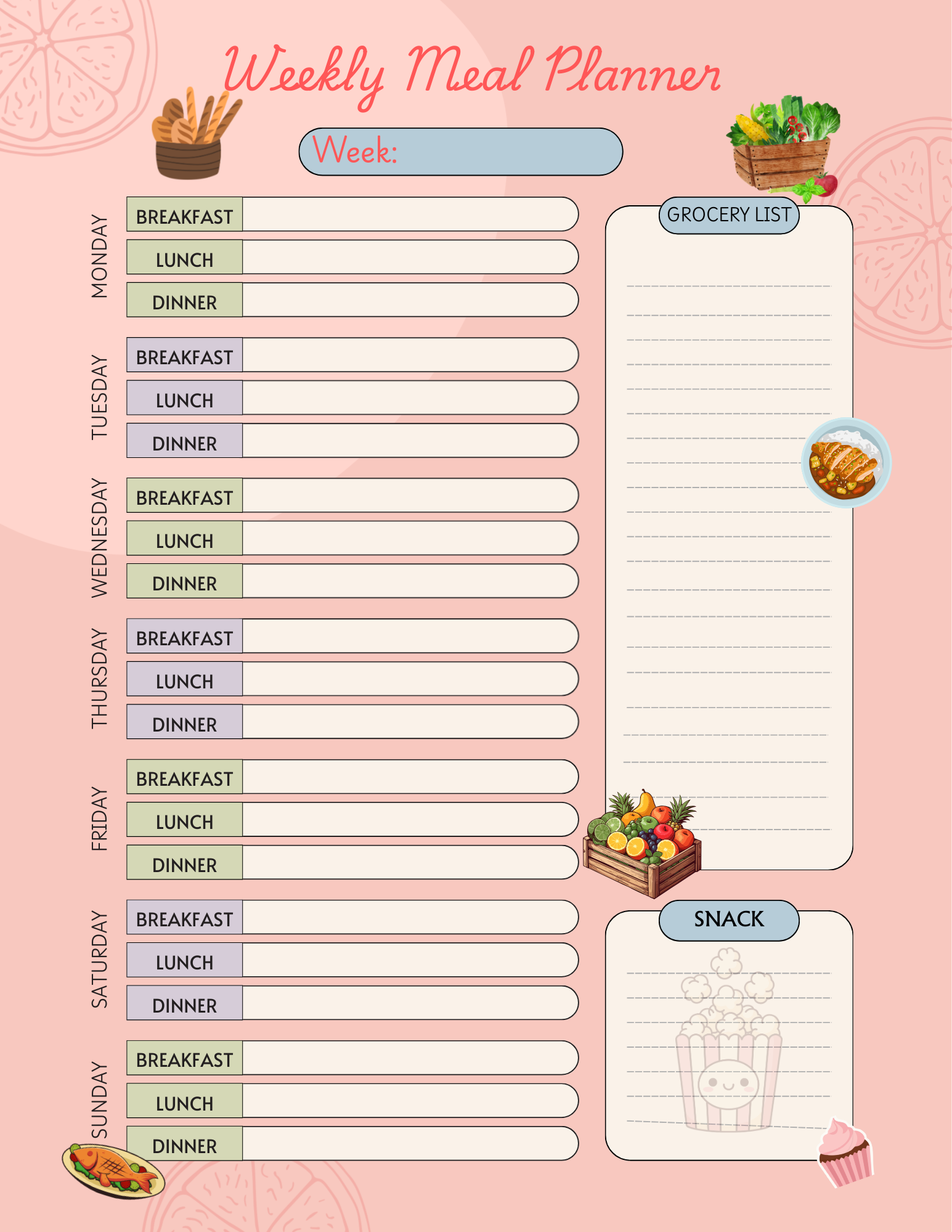 Printable Grocery Shopping List